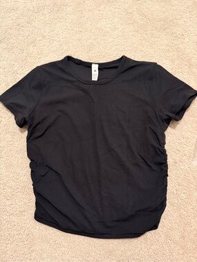 lululemon athletica Black Ribbed Short Sleeve Tee